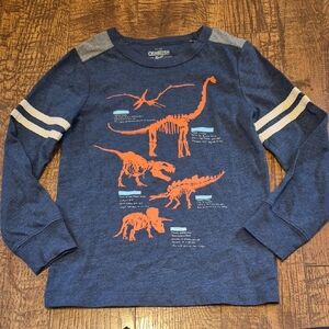 OshKosh B'gosh Blue Dinosaur Graphic Kids Shirt Sz 6